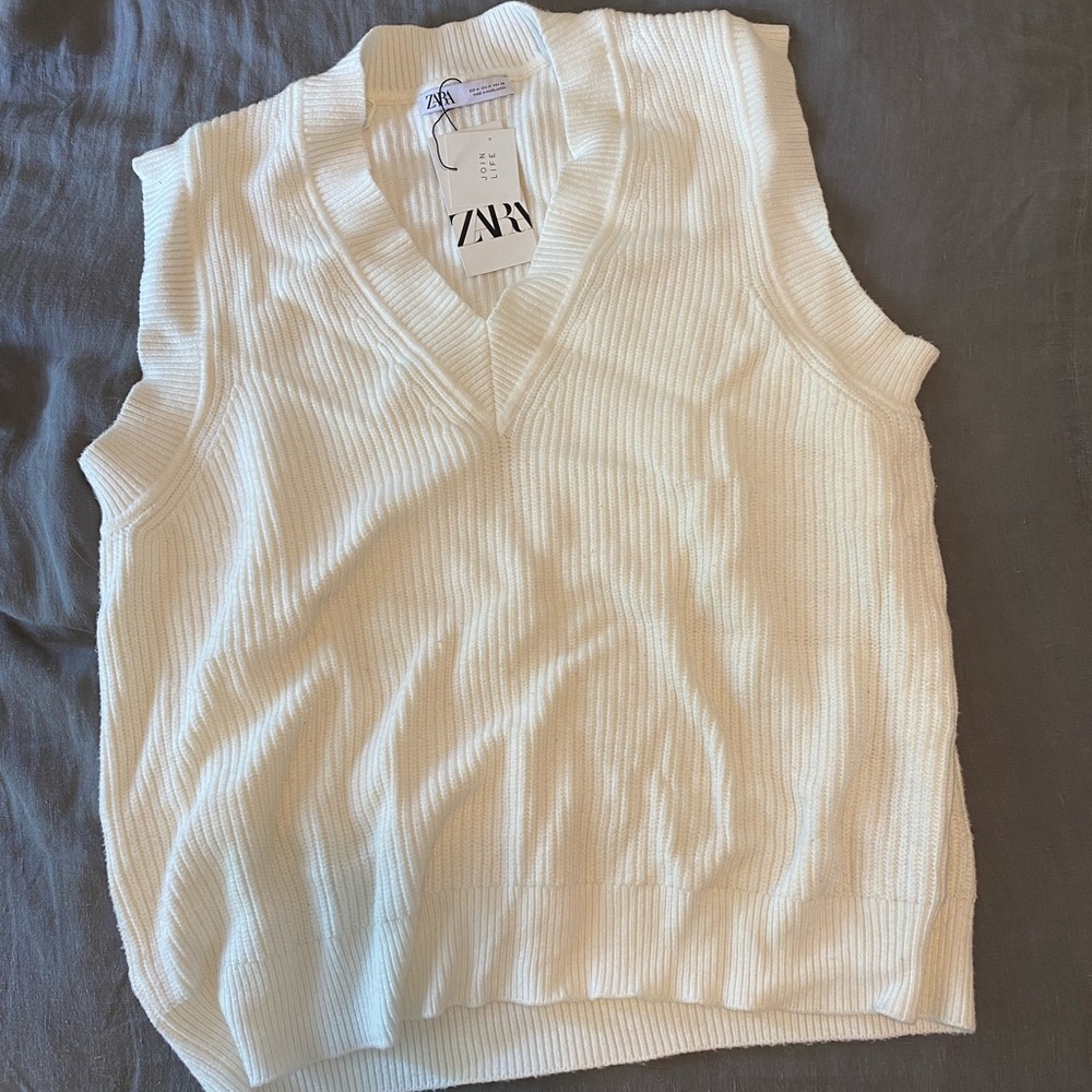 Zara oversized sweater vest NWT